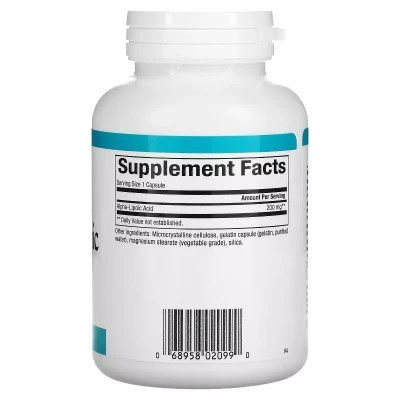 Вітамінно-мінеральний комплекс Natural Factors Альфа-ліпоєва кислота, 200 мг, Alpha-Lipoic Acid, 120 капсул (NFS-02099) Вінниця - фото 2