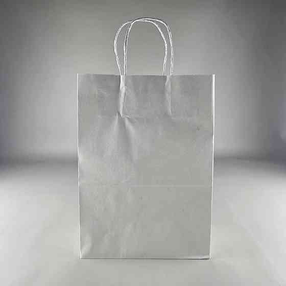 Пакет с ручками бумажный белый 260х150х350, 80г/м2 (25 шт) Харьков