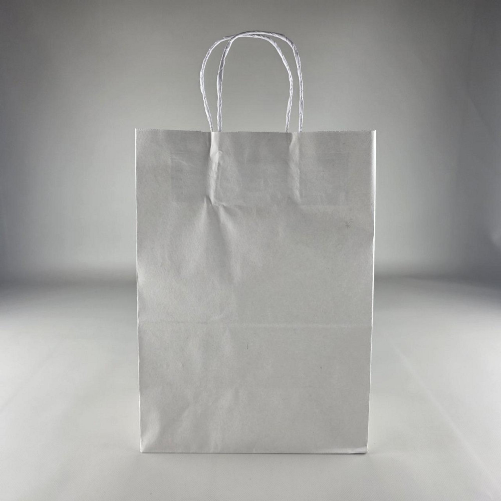 Пакет с ручками бумажный белый 260х150х350, 80г/м2 (25 шт) Харьков - изображение 2