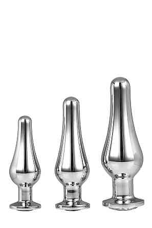 Набор анальных пробок конической формы Dream Toys GLEAMING LOVE PLEASURE SET SILVER Sex Aura Киев