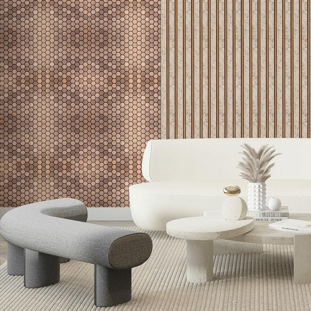 Самоклеющаяся алюминиевая плитка 300х300х3мм Золотые соты SW-00001924 Днепр - изображение 7