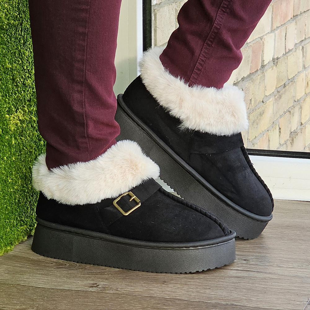 Зимові жіночі Уги Чорні Чобітки з Хутром Теплі (розміри: 36,37,38,39,40,41) Дніпро - фото 2