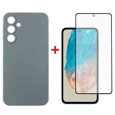 Чехол для мобильного телефона Dengos Samsung Galaxy M35 5G Carbon + glass Grey (DG-KM-101) Винница