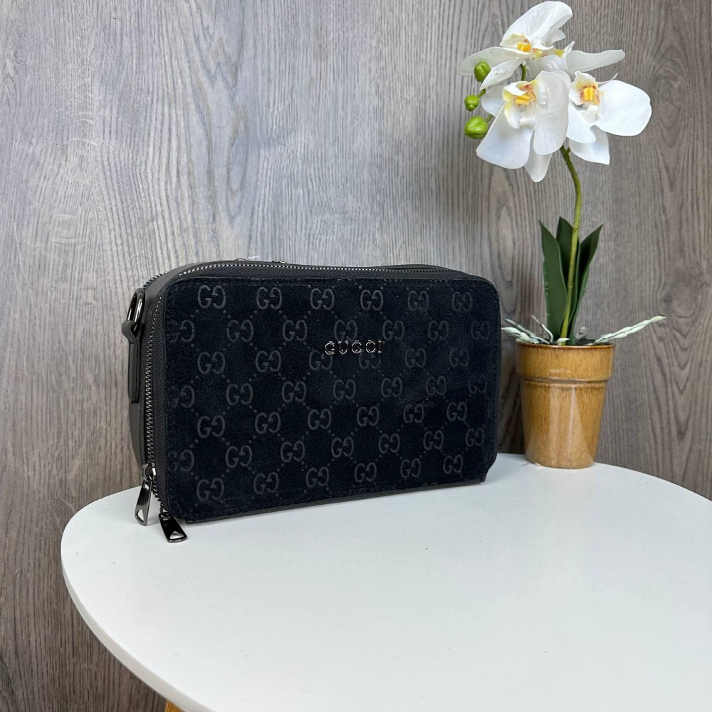 Жіноча замшева сумочка клатч в стилі Гучі, міні сумка на ланцюжку Gucci топ продаж ( 28346 ) Харків - фото 4