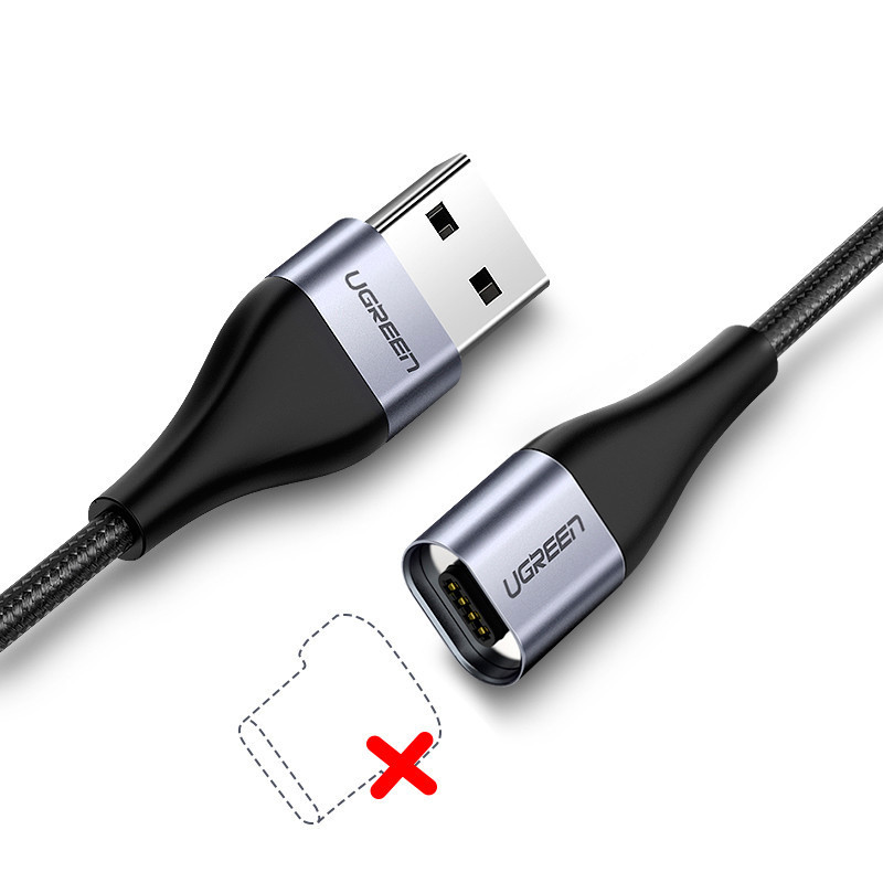 Магнітний кабель Ugreen без наконечника (Чорний, 1м) Николаев - изображение 1