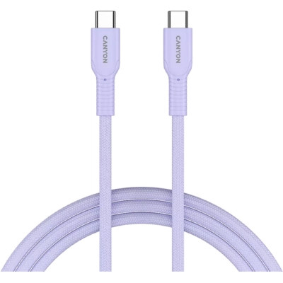 Дата кабель USB-C to USB-C 1.0m OnWire 60CL C-C 60W COLOR Braided 1m Purple Canyon (CND-CCAP60AB10PU) Винница - изображение 1