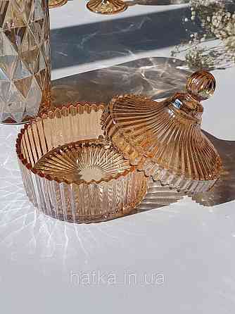 Цукорниця ємність для зберігання скляна "Золотий купер" 520 мл
 коричневе товсте скло Київ