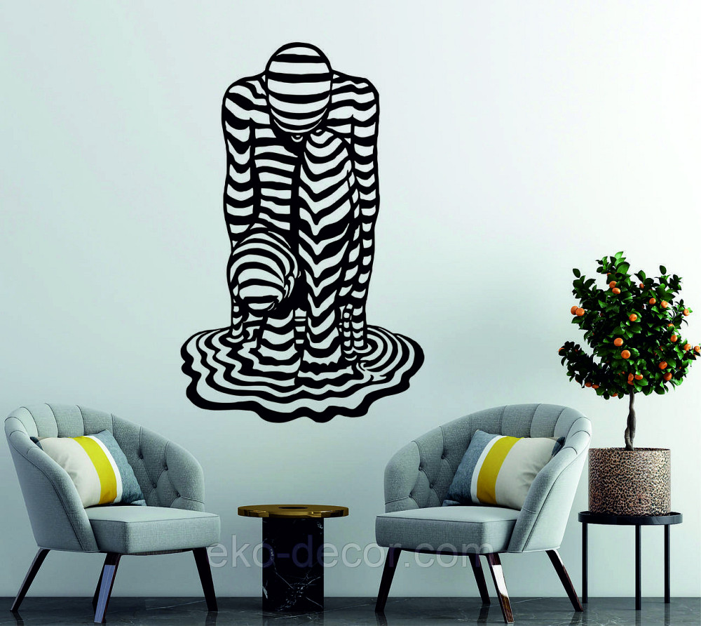 Декоративное настенное Панно «Человек» Декор на стену Чорний, 90*57 см Киев - изображение 1