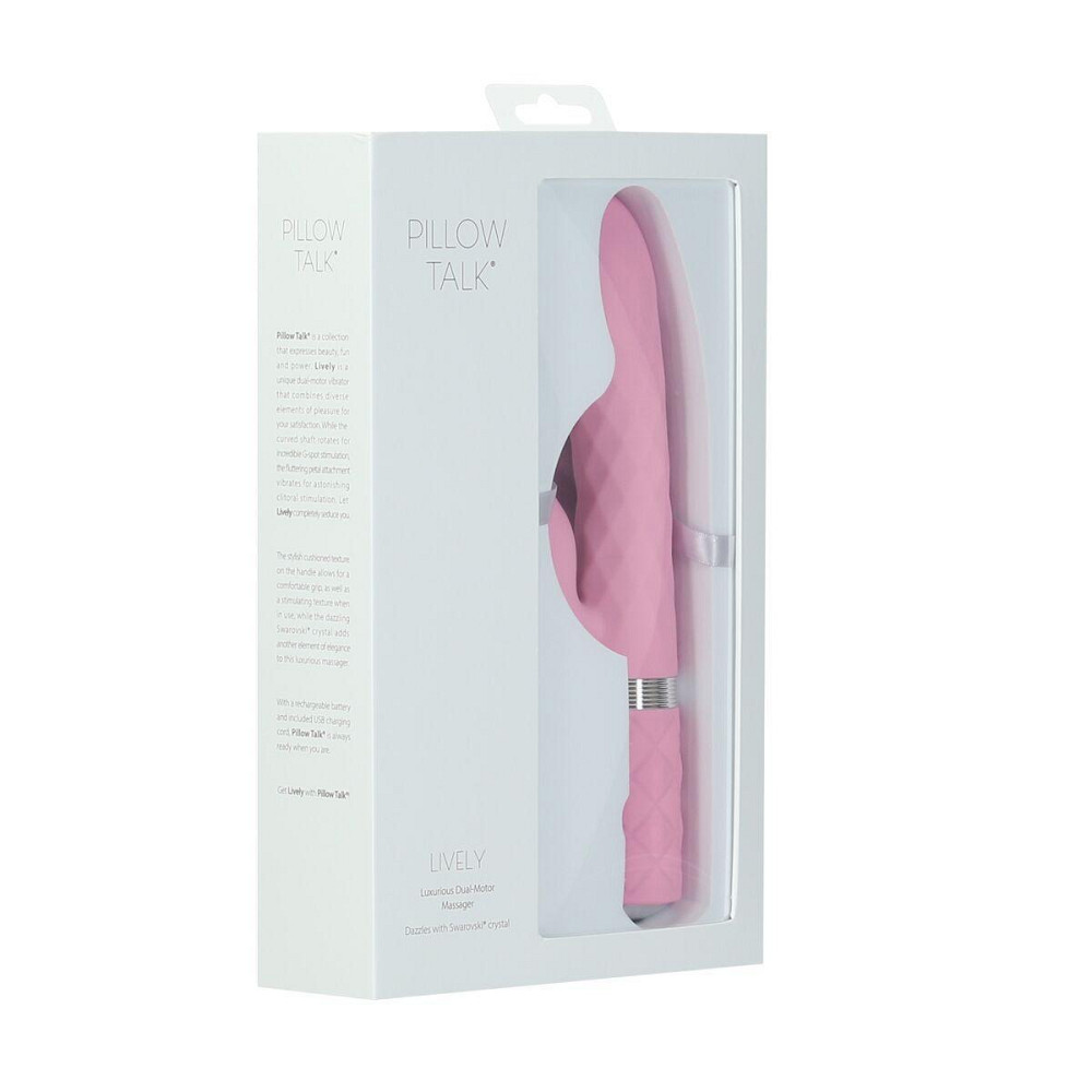 Роскошный кролик с ротацией и вибрацией Pillow Talk Lively, Pink, кристалл Сваровски, тройной отрост Sex Aura Киев - изображение 10
