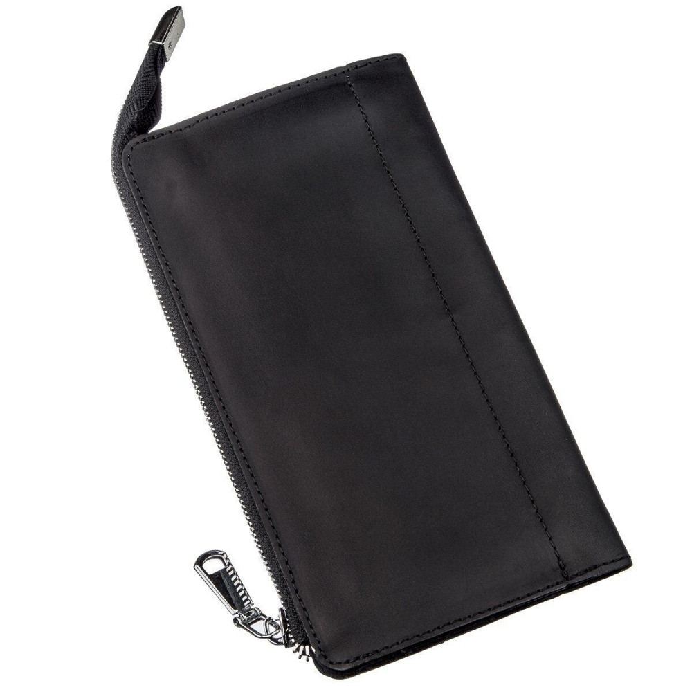 Клатч шкіряний матовий SHVIGEL 16191 Чорний Київ - фото 2