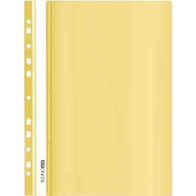 Папка-скоросшиватель Economix А4 с перфорацией, фактура "глянец", пастельная желтая (E31510-85) Винница