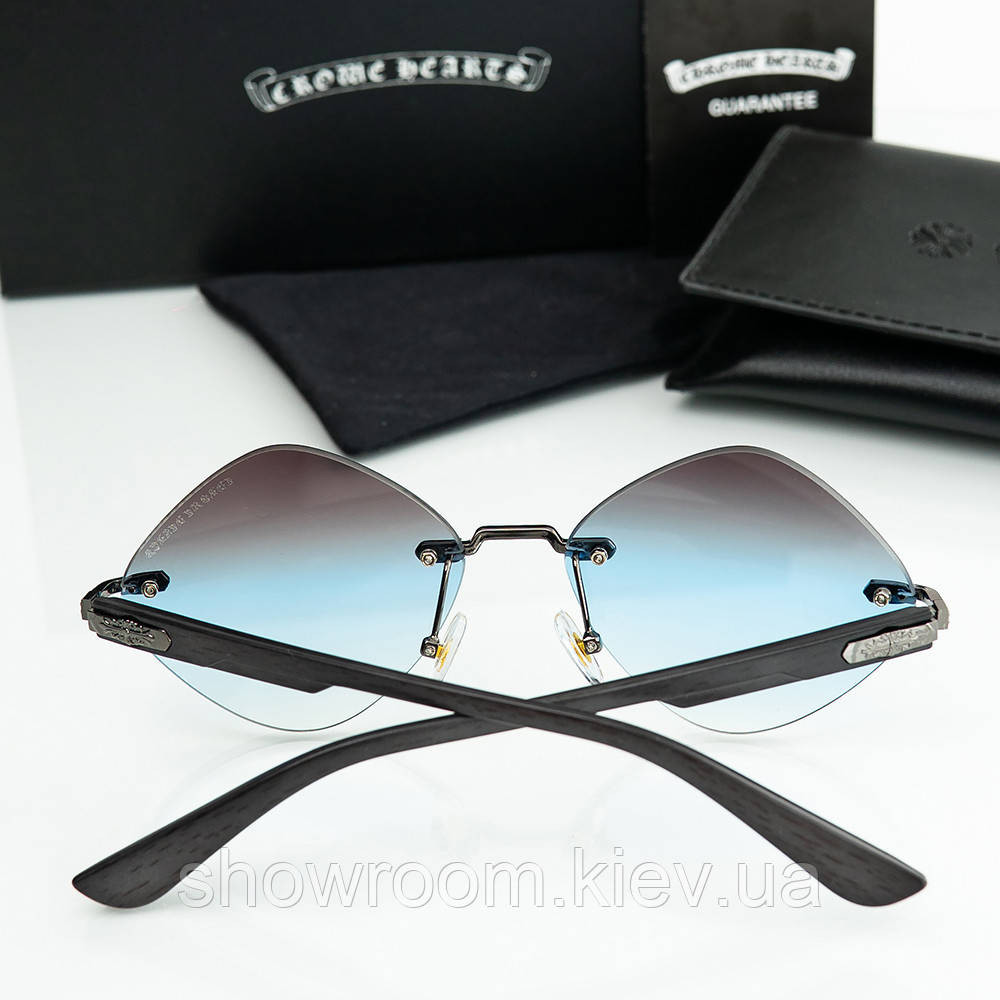 Жіночі брендові окуляри Chrome Hearts (20870) blue Київ - фото 3