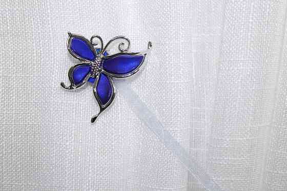 Магніти для штор і гардин (135м) Карнер набір 2 шт Синій з сріблястим (81-043) Київ