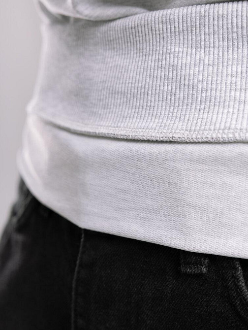 Світшот чоловічий однотонний сірий меланж Pobedov 001 Київ - фото 3