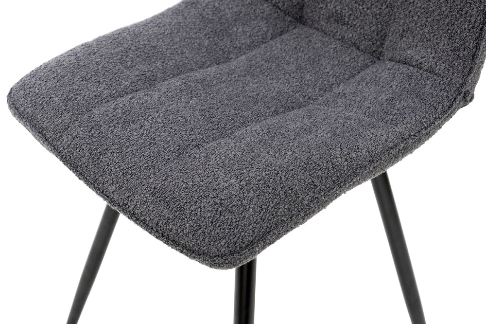 Стілець ФРЕШ (круглий) чорний/букле темно сіра Киев - изображение 8