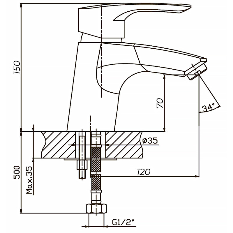 Смеситель для умывальника Haiba Hansberg 001 из нержавеющей стали (HB0170) Харьков - изображение 2