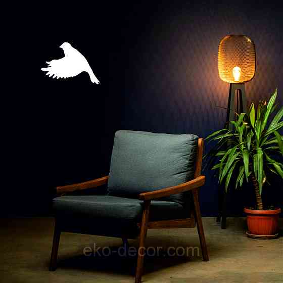 Декоративное настенное Панно «Птичка» Декор на стену(цена за 1шт) 30*21 см, Белый Киев