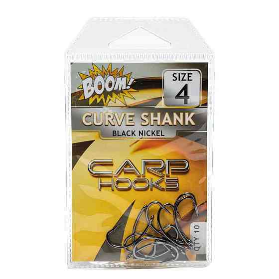 Гачок для мирної риби Curve Shank №4 (10 шт/уп) (Black Nickel) ТМ BOOM Київ