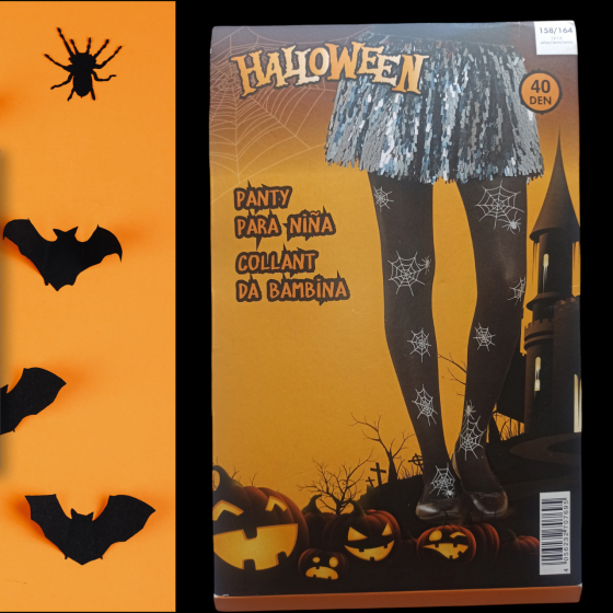 Дитячі колготки паутинка з павуками на Хелловін 40 den 158-164 на 13-14 років чорний Київ