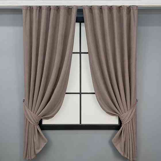 Комплект коротких штор VR-Textil Мікровелюр Petek № 1825ш Какао 140х170 см 2 шт (35-0449) Київ