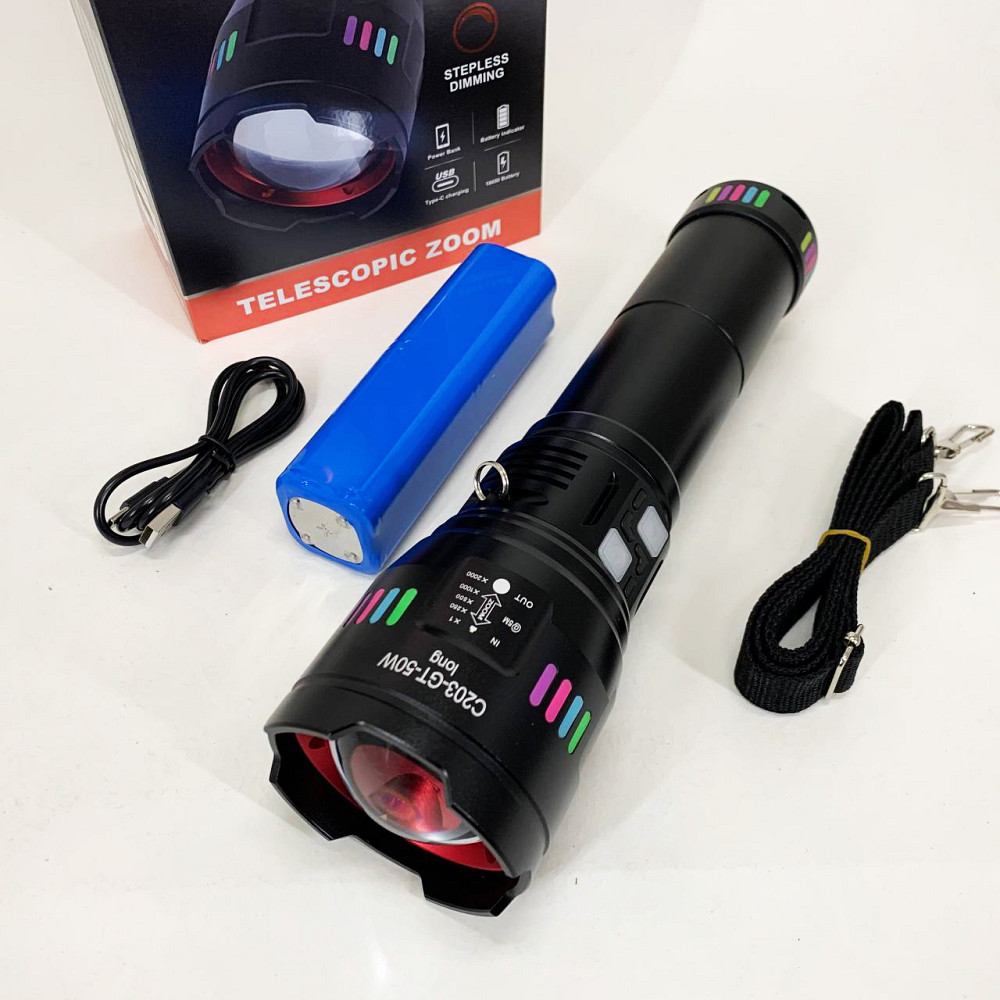 Мощный тактический фонарь светодиодный, Переносной ручной мощный фонарь Оригинальный ручной AG-80 Львов - изображение 8