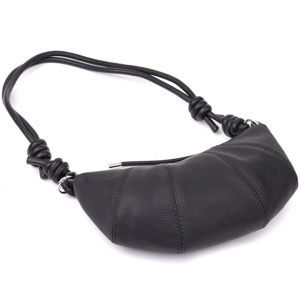 Женская полукруглая сумка из натуральной кожи Vintage 22932 Черный Киев - изображение 6