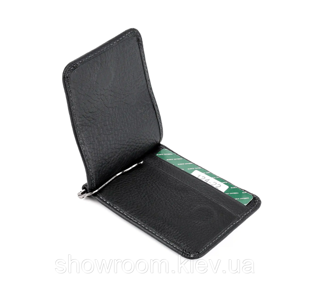 Шкіряний затиск для грошей на магніті Marco Coverna (124) black Київ - фото 4