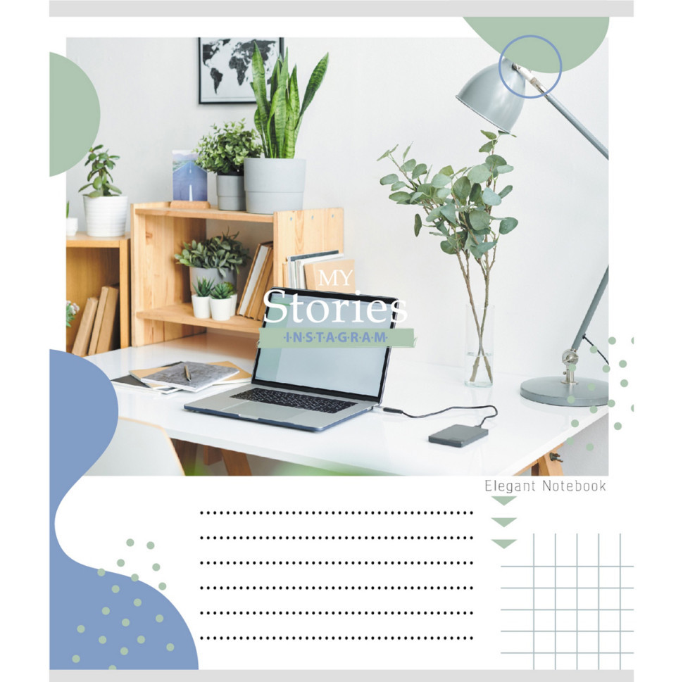 Зошит учнівський "Інста сторі" 012-510249C-4 в косу лінію, 12 аркушів Вінниця - фото 1