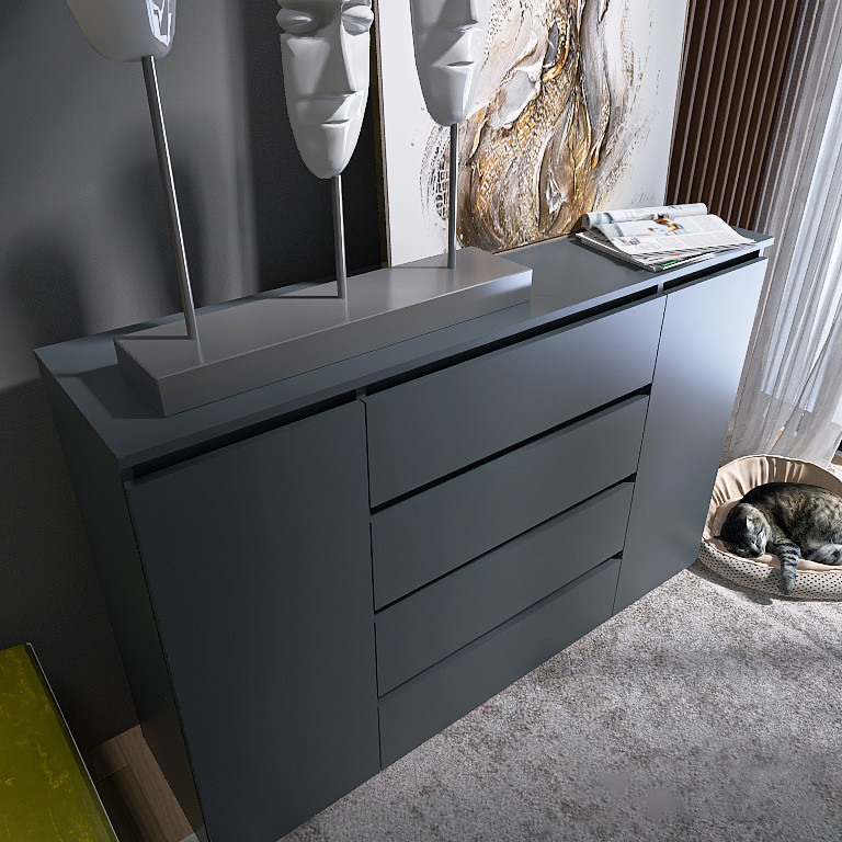 Комод Еверест КЛ-4 Лайт (телескопічні) 140х38х93 см Графіт (DTM-4899) Львів - фото 4