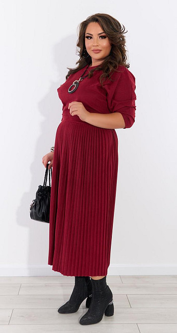 Комфортное платье плиссе из эко замши (52) Киев - изображение 2