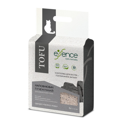 Наполнитель гигиенический Essence мм для кошачьего туалета для экстра поглощения натурального запаха из тофу с углем гранула 1- Киев - изображение 7