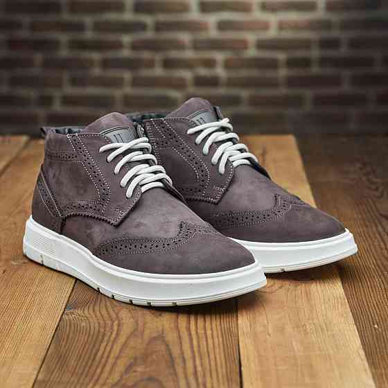 Чоловічі зимові стильні черевики з натуральної шкіри та теплого хутра 25026 Харків