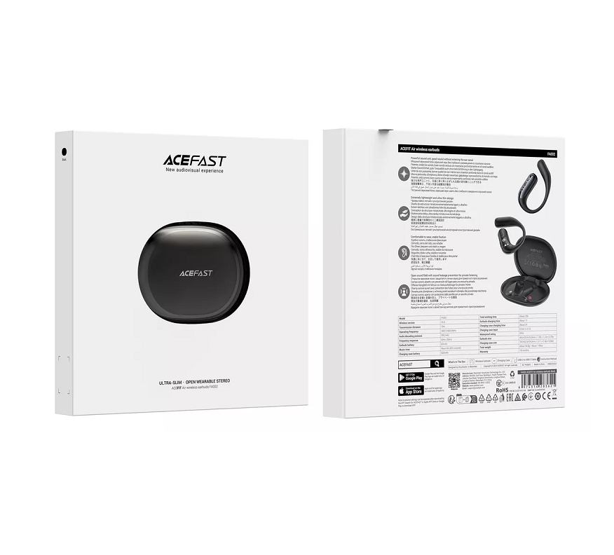 Бездротові навушники ACEFAST FA002 ACEFIT Air wireless earbuds Black Одеса - фото 2