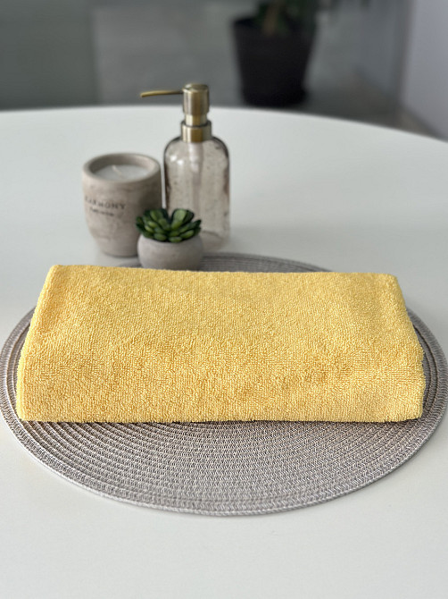 Полотенце махровое Ideal Textile 50х90 см однотонное 400 г/м2 (56860342) Жовтий 1 шт Черновцы - изображение 7