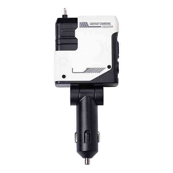 Автомобильное зарядное устройство MECHA с выдвижными кабелями и портами USB/Type-C Белый HP-A1W Киев