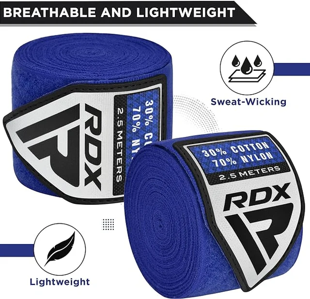 Бинти для боксу RDX Hand Wraps Blue (2.5м.) Каменское - изображение 3
