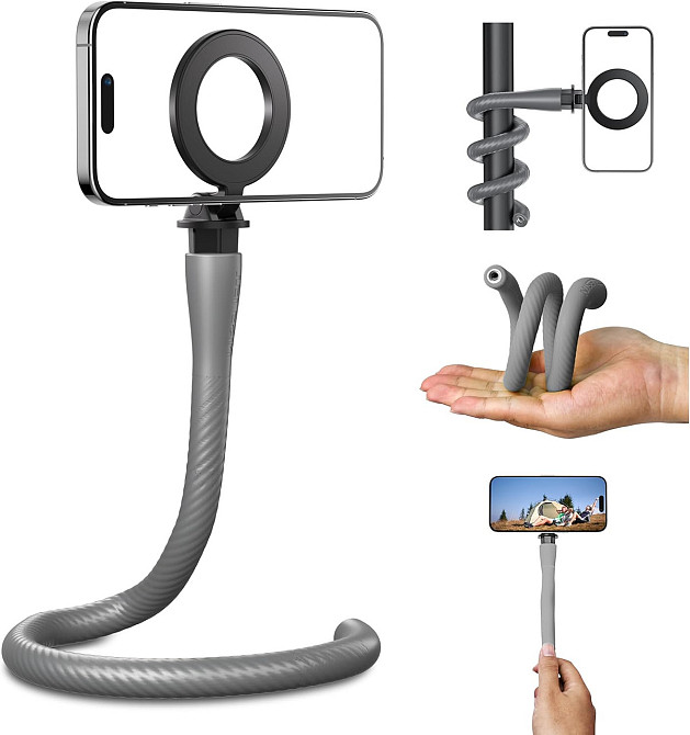 Тримач смартфона на гнучкій ніжці з магнітним кріпленням MagSafe Telesin P3-FM-01GY Київ - фото 1