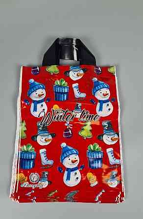 Пакет ламінований з петльовою ручкою маленький Н.Год "Сніговик" (25х30) Рендпако (25 шт.) Харків