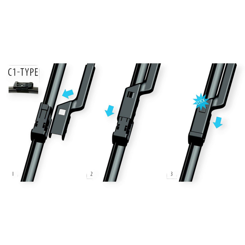 Щітки oximo безкаркасні модельні (к-т 2шт) c1-type 650 + 500 мм двірника Мукачево - фото 3