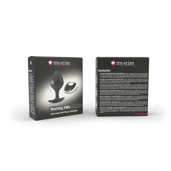 Силіконова анальна пробка Mystim Rocking Vibe з вібрацією і пультом для електростимулятора, 3,7 см Львів
