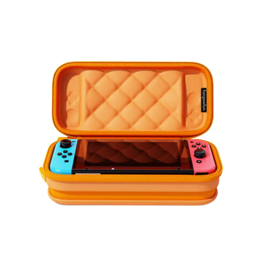 Сумка чехол для приставки кейс Fungoofun для консоли Nintendo Switch и аксессуаров на 2 отделения,оранжевый Каменец-Подольский - изображение 4