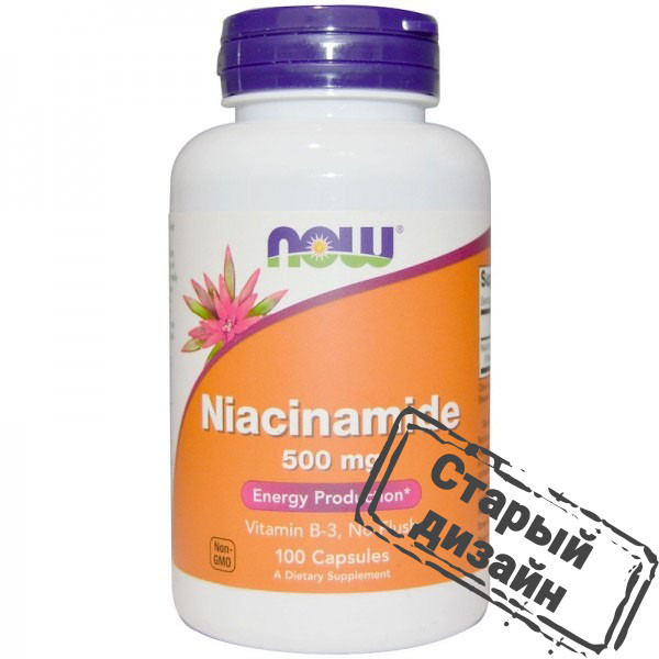 Ниацинамид (Niacinamide), NOW Foods, 500 мг 100 капсул Київ - фото 3