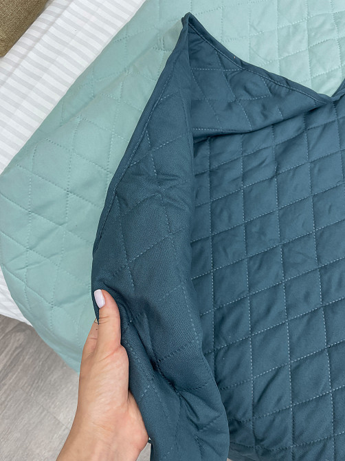 Покрывало двустороннее Decorator Microfiber ромб 160х215 см синий с голубым (85-011) Киев - изображение 8