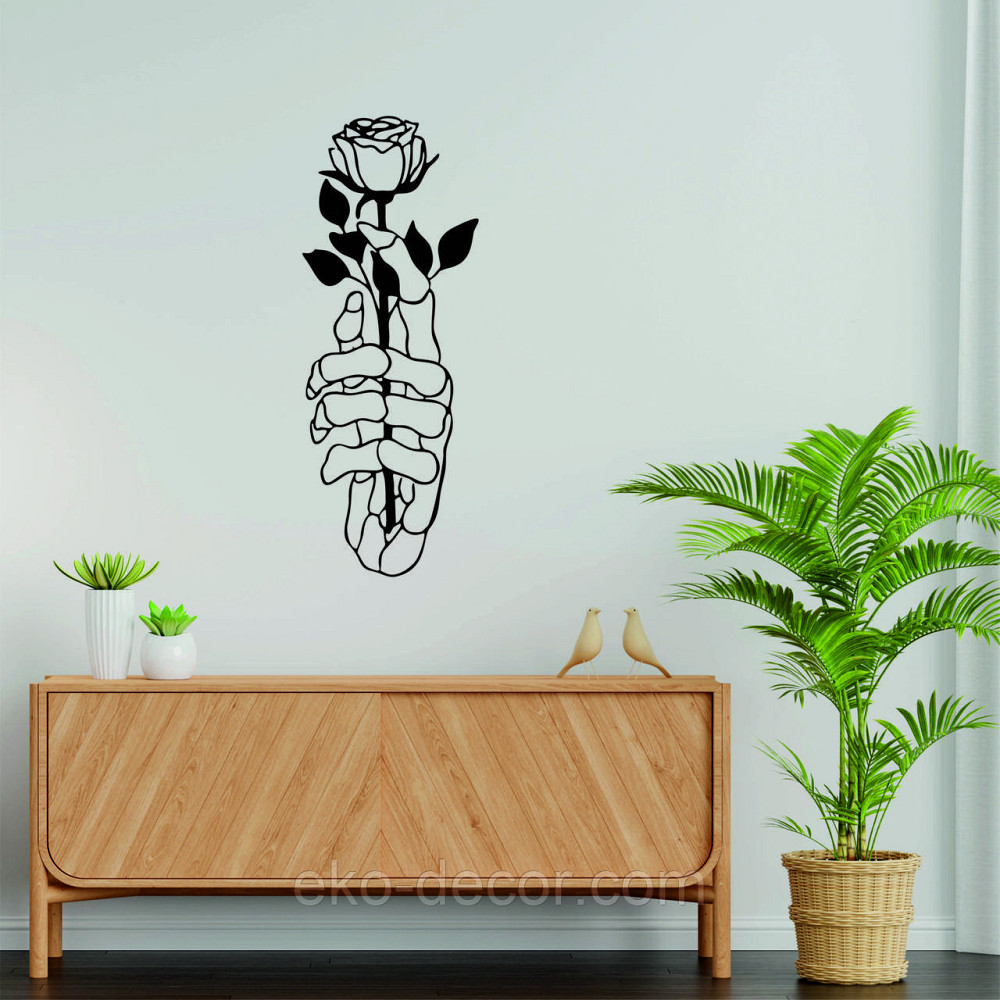 Декоративне настінне Панно «Рука з трояндою» Декор на стіну 90*34 см, Чорний Київ - фото 7