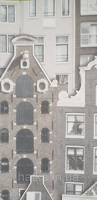 Шпалери вінілові на флізеліні AdaWall Roka 1.06х10 дому сірі бежеві 23115-2 Київ - фото 3