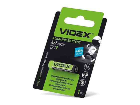 Батарейка щелочная А27 1шт BLISTER CARD /24237 ТМ VIDEX Solmir Киев