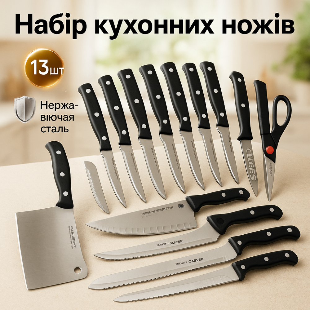 Кухонный нож универсальный, Набор ножей красивый и универсальный, Набор ножей для поваров KS-31 Львов - изображение 15