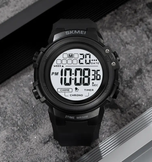 Годинник чоловічий наручний спортивний Skmei 2260 (Чорний з білим) Вінниця - фото 4