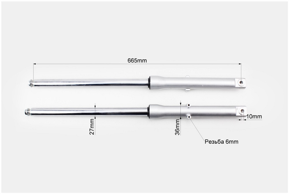 Амортизатор передній (пір'я), лів., правий. к-кт L-665мм; d-27мм (якісний) Київ - фото 2