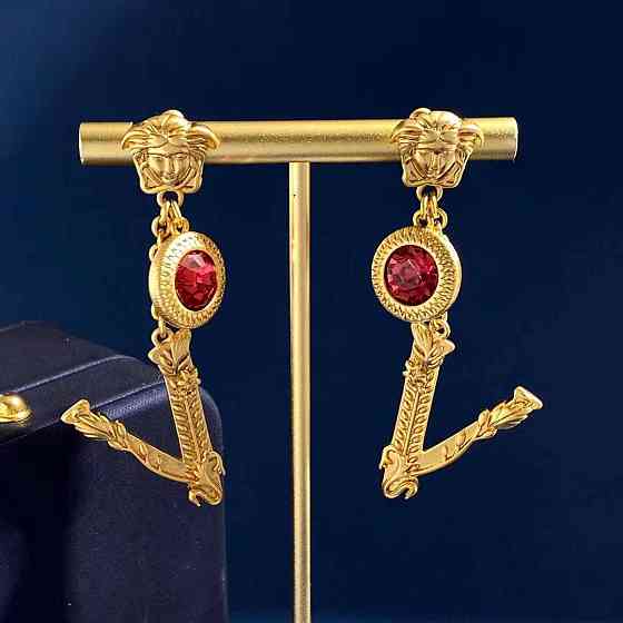 Брендові сережки Версаче/Versace, позолота Одеса
